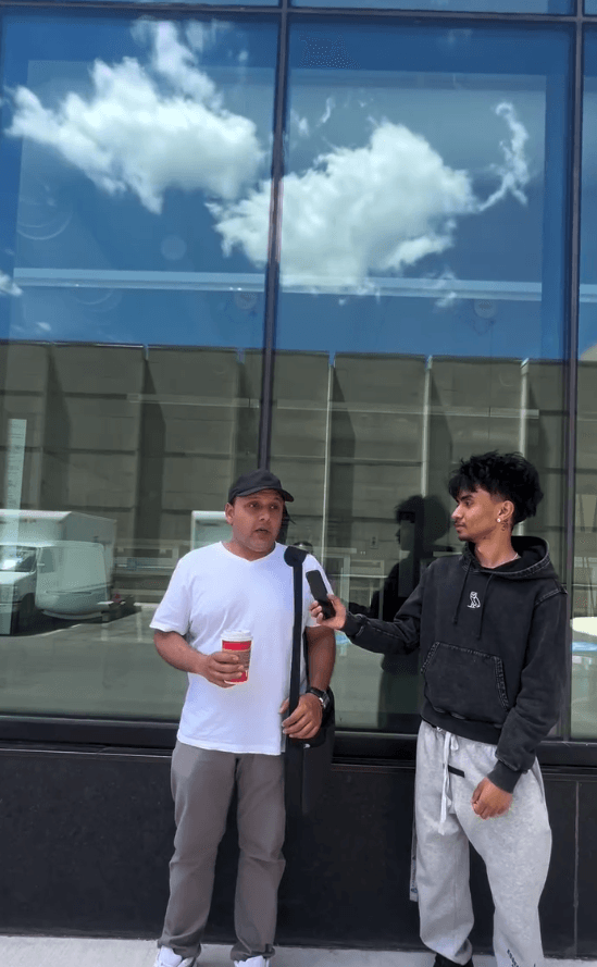 Campus street interview with a passerby